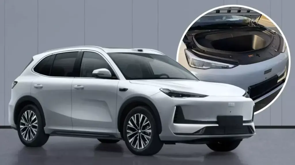 Geely EX5 phiên bản mới hé lộ ngăn chứa đồ cỡ lớn bên dưới nắp ca-pô trước ngày ra mắt