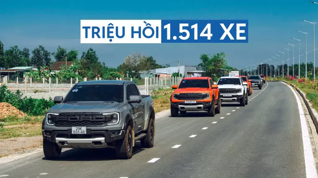 1.514 xe Ford Ranger VIN 2026 tại Việt Nam dính án triệu hồi vì lỗi túi khí rèm